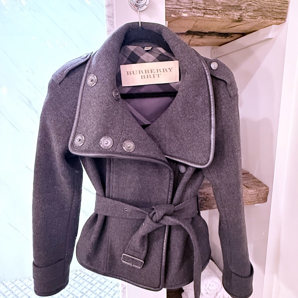 Burberry Brit Wool with leather trim jacket